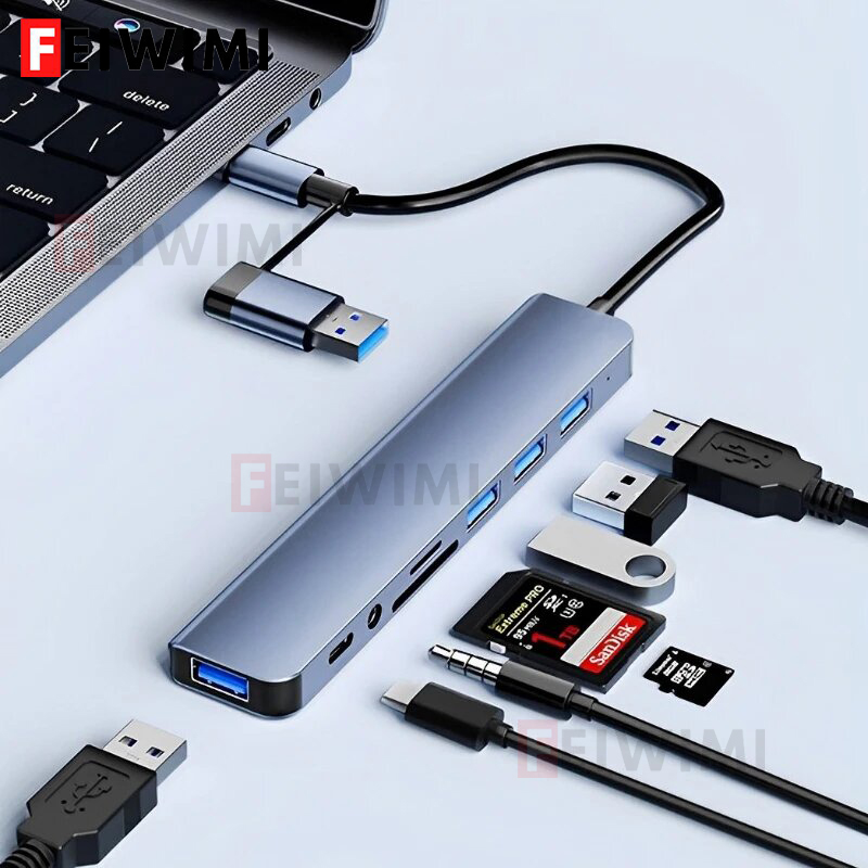 Smart Home Hub 2 - Divisor USB C de 8 puertos,